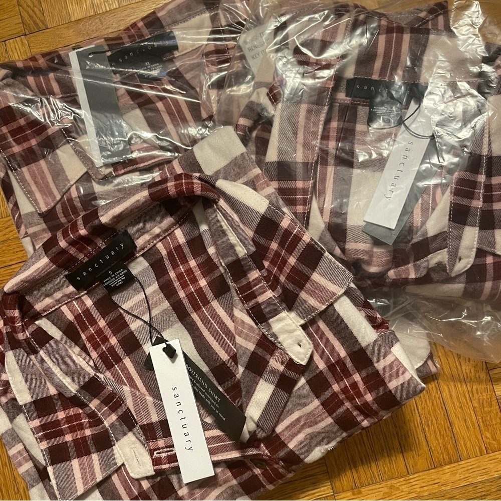 Anthropology Sanctuary Boyfriend For Life Renegade Plaid Long Sleeve Shi… - Picture 9 of 13